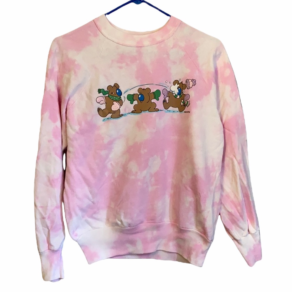 VINTAGE Jim Benton 1987 Crewneck Sweatshirt Bears Upcycled Small